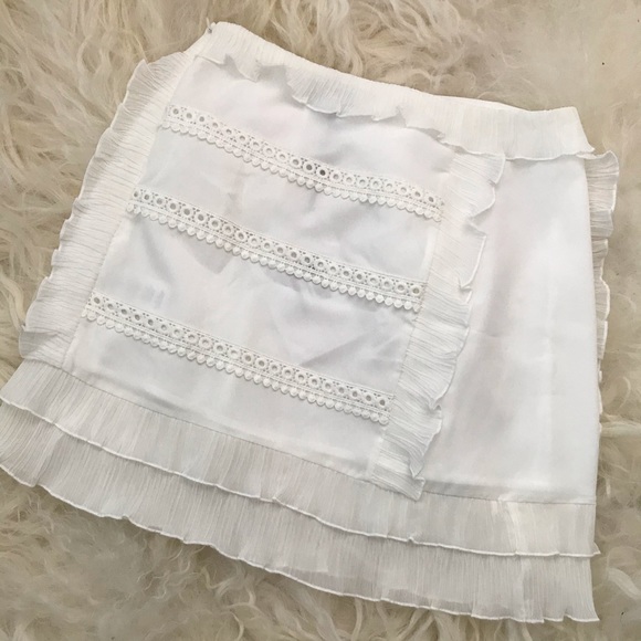 IRO Ruffled plissé gauze-trimmed crepe skirt - Picture 2 of 8